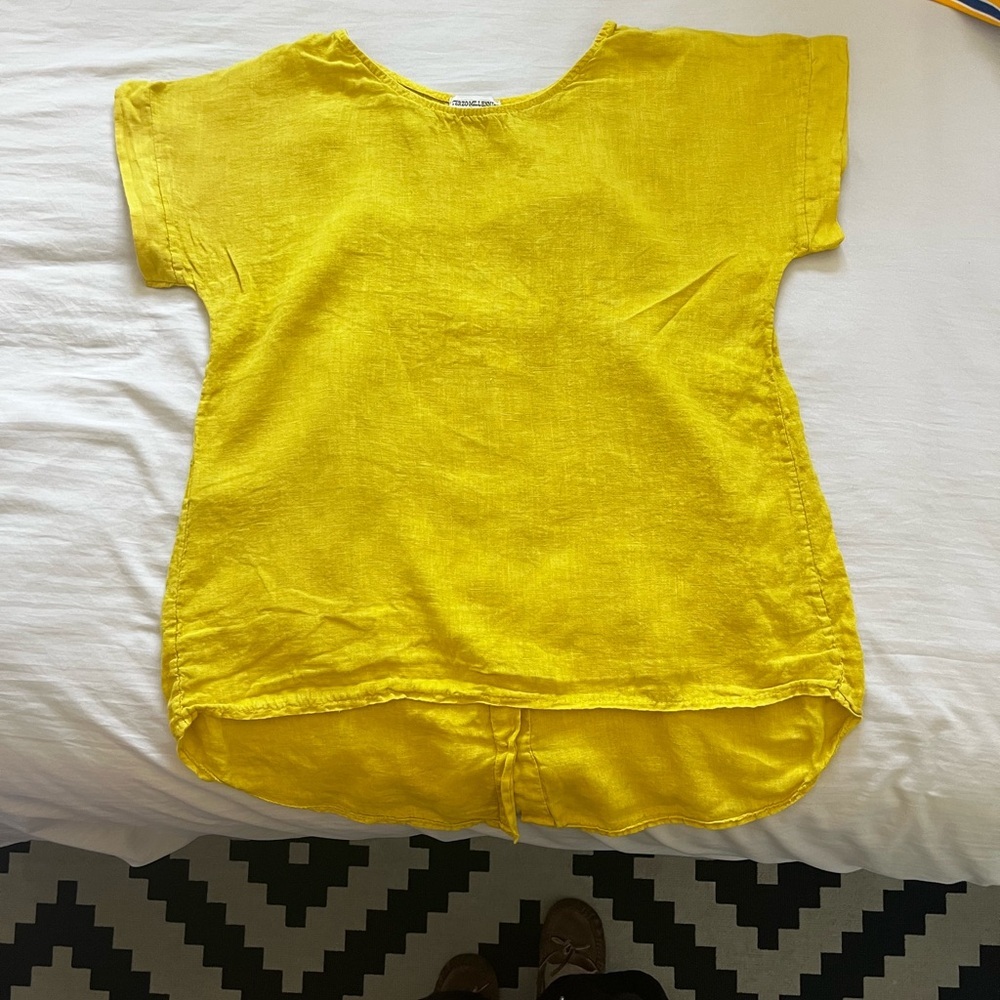 Yellow Linen Women's Blouse